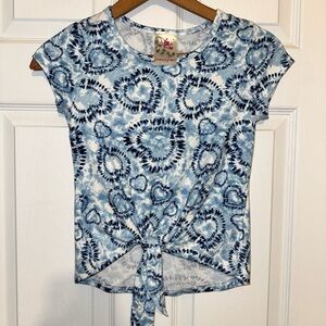 Kids Blue Tie-Dye Short Sleeve Top